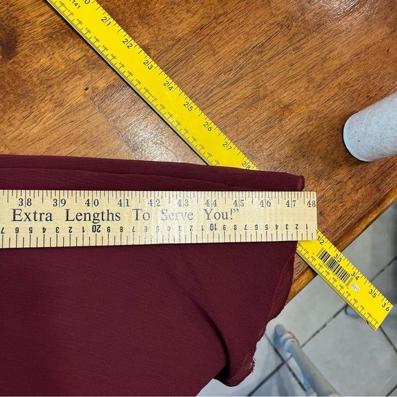 David’s Bridal maroon one shoulder bridesmaid dress size 18 - Picture 7 of 8